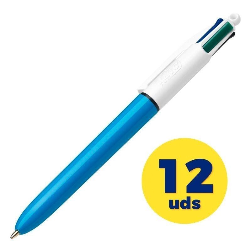 Penna a sfera retrattile originale Bic 4 colori Punta 1,0 mm Corpo blu/bianco  4