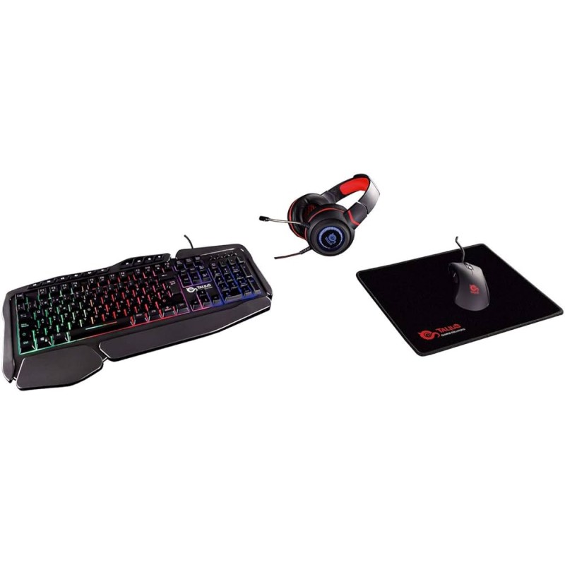 KIT GAMING RGB TASTIERA MOUSE CUFFIE TAPPETINO 4 IN 1