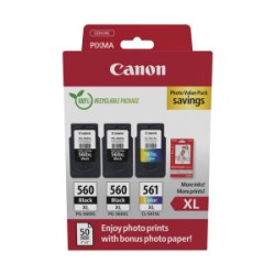 TRIPACK CARTUCCIA ORIGINALE CANON 3712C009 PG-560XL CL-561XL 3712C012 PIXMA TS5351