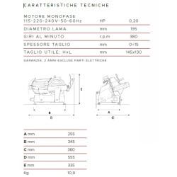 AFFETTATRICE A GRAVITÀ FAC F195 CE DOMESTICO (AFFILATOIO STACCATO) POMOLI ROSSI