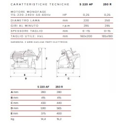 AFFETTATRICE A GRAVITÀ FAC F250R CE PROFESSIONALE (RIDOTTA-AFFILATOIO FISSO) COLORATA + POMELI METALIZZATI