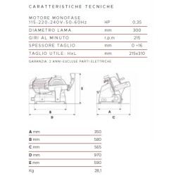 AFFETTATRICE A GRAVITÀ FAC F300CL CE DOMESTICO (AFFILATOIO FISSO)
