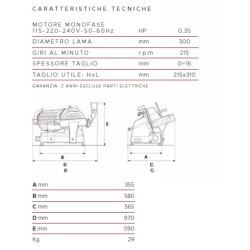 AFFETTATRICE A GRAVITÀ FAC F300CL CE PROFESSIONALE (AFFILATOIO FISSO)
