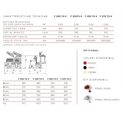 AFFETTATRICE VERTICALE FAC TAGLIA SALUMI LINEA STANDARD F330 TS-V CE PROFESSIONALE (AFFILATOIO FISSO) POMOLI METALLIZZATI