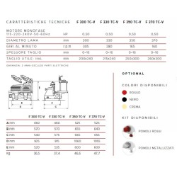 AFFETTATRICE VERTICALE FAC TAGLIA CARNE LINEA STANDARD F300 TC-V CE PROFESSIONALE (AFFILATOIO FISSO) POMOLI ROSSI