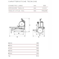 AFFETTATRICE FAC MANUALI A VOLANO MOD 300 VO LINEA STANDARD VOLANO FIORATO PIENO COLORATA CE PROFESSIONALE