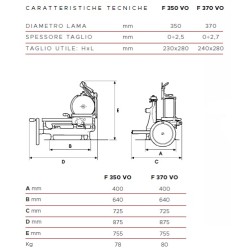 AFFETTATRICE FAC MANUALI A VOLANO MOD 370 VO LINEA STANDARD VOLANO PIENO COLORATA CE PROFESSIONALE