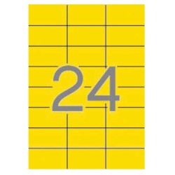 Confezione APLI 01437 480 etichette rettangolari 70x37 mm 20 fogli da 24 etichette Giallo