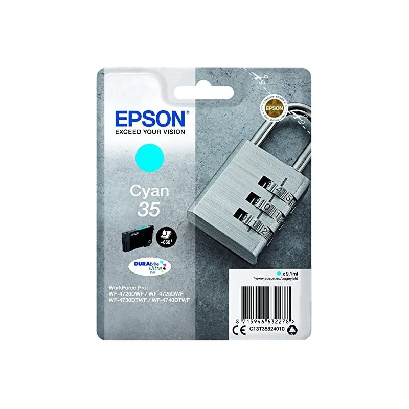 Cartuccia ORIGINALE EPSON 35 C13T35814010 T3481 900 COPIE NERO Workforce Pro WF-4700