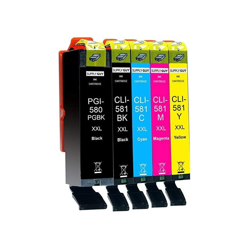 MULTIPACK CARTUCCE COMPATIBILI Canon Pixma NERO TR7500 5PZ PGI-580BK CLI 581 CYM XXL 