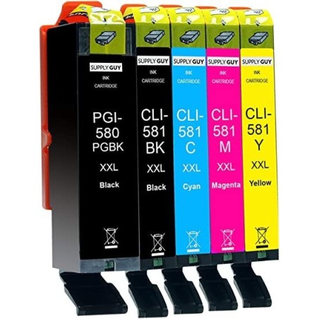 MULTIPACK CARTUCCE COMPATIBILI Canon Pixma NERO TR7500 5PZ PGI-580BK CLI 581 CYM XXL 