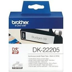 ETICHETTE ADESIVE COMPATIBILI Brother DK22205 DK-22205 30.48mt 62mm senza supporto