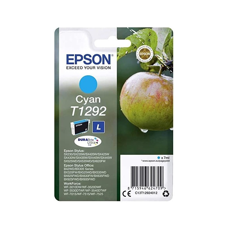 Cartuccia ORIGINALE EPSON STYLUS BX305 T1292 Ciano C13T12924012